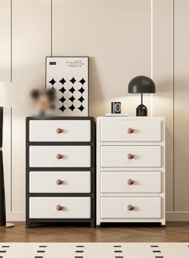 MIXDE Multipurpose Plastic 4-Drawer Storage Cabinet for Kitchen, Bathroom, Bedroom,Kitchen,Living Room,Office,Multifunctional Waterproof Design 4-Tier Vertical Storage Cabinets With Drawers, Slim Narrow Cabine - Image 2